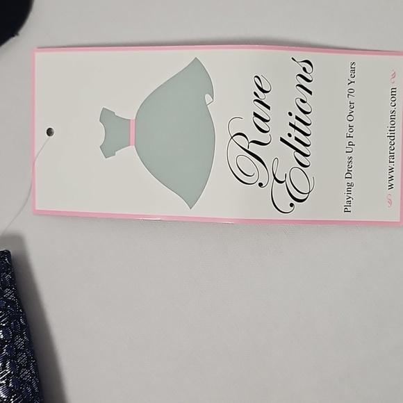 NWT Rare Editions Girls Navy Blue Silver Fishscale Formal Dress Size 10 - Picture 8 of 13